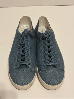 Stuart Weitzman Denim Lace-Up Slip On Sneakers Size 39, 8.5